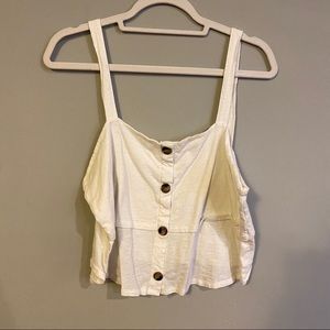 AE Cropped button front tank top